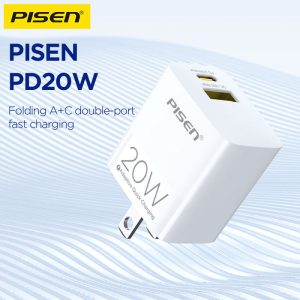 Sạc PISEN QUICK Wall 20W 1C1A (US)- 2 cổng chuẩn Mỹ