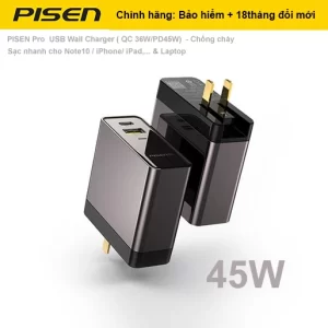 Sạc nhanh 45W - PISEN Pro Quick USB Wall 45W - Đa giao thức